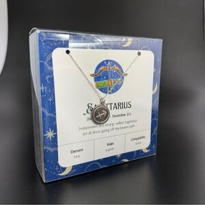 Sagittarius Zodiac Medallion Necklace .925 Sterling Silver